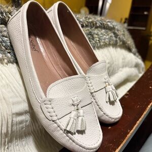 Josef Seibel Cream Leather Tassel Loafers